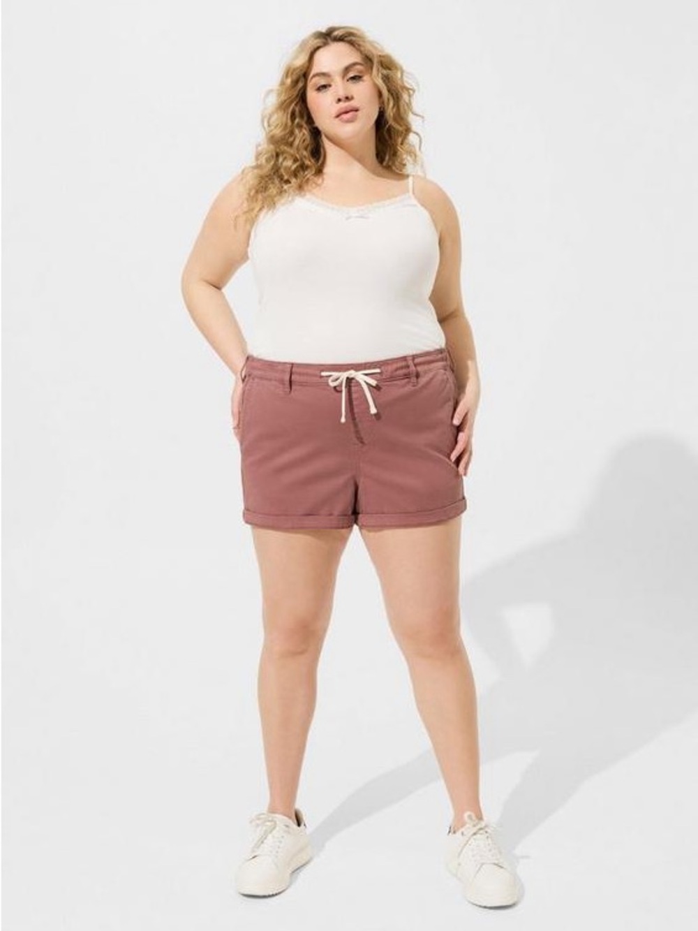 TORRID Mauve Drawstring Cotton Shorts. Size 3 (3X)/(22-24).
